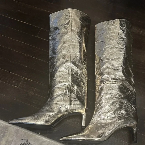 Zara Gold Heeled Boots - Picture 6 of 6